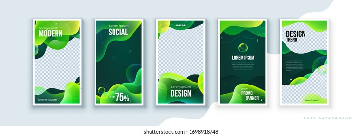 Liquid abstract banner design fo social media stories. Fluid Vector shaped background. Modern Graphic Template Banner pattern for social media stories and post