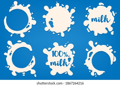 Liquid abstract banner design. Icon template. Illustration set. Isolated vector illustration. White background, isolated. Milk set.