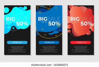 Liquid abstract banner. Dynamic fluid vector background. Internet advertising. Big sale promotion. Modern abstract design. Eps 10