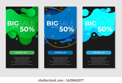 Liquid abstract banner. Dynamic fluid vector background. Internet advertising. Big sale promotion. Modern abstract design. Eps 10