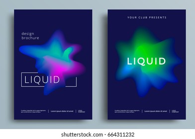 Liquid Abstract Colorful Poster Set. Futuristic Gradient Shapes Design. Vector Illustration