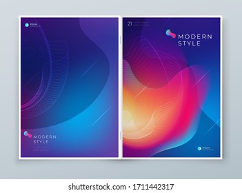 Liquid Abstract Cover Background Design. Fluid Dynamic Graphic Element for Modern Brochure, Banner, Poster, Flyer or Presentation Template with Line Pattern. Color Flow Frame illustration.