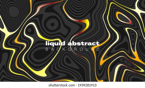Fondo oscuro líquido y abstracto con formas onduladas en color dorado.