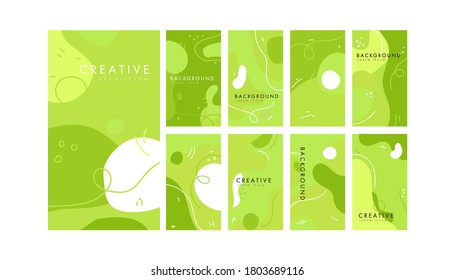 liquid abstract element shape memphis style design fluid vector colorful illustration set.