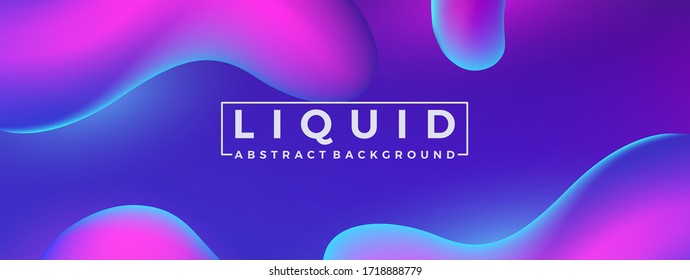 Liquid abstract fluid gradient shapes background design template