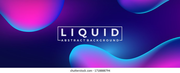 Liquid abstract fluid gradient shapes background design template