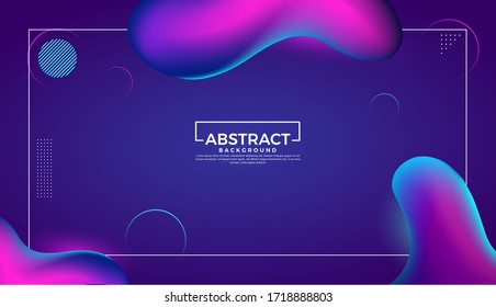 Liquid abstract fluid gradient shapes background design template