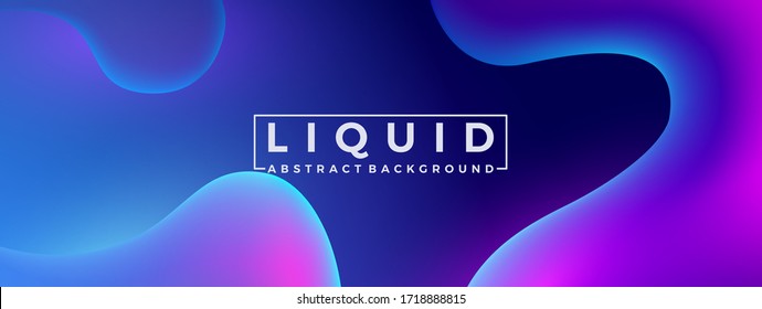 Liquid abstract fluid gradient shapes background design template