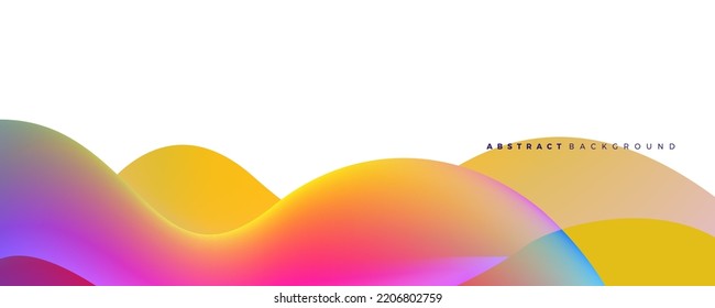 Liquid abstract fluid gradient shapes background design template	