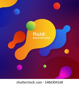 Liquid abstract geometric badge background. Colorful gradient fluid dynamic shape vector illustration for social media poster banner template