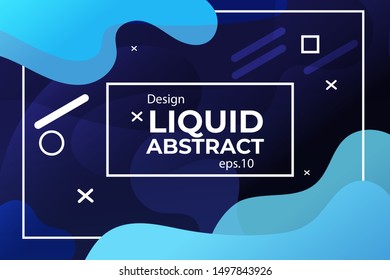 Liquid Abstract and geometric blue. Modern design isolated white background Can use for background on website or mobile apps. Template ready for use in web or print design