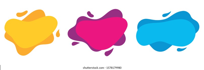 Liquid abstract geometric shapes, banners set. Vector
