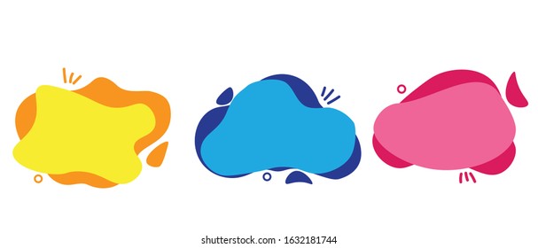 Liquid abstract geometric shapes, banners set.