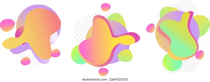 Liquid abstract geometric shapes, Modern set of abstract banners. Template ready for use in web or print design - Vector template