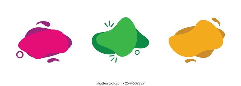 Liquid abstract geometric shapes vector icons