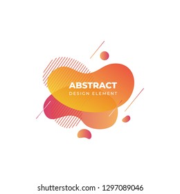 Liquid abstract gradient shapes. Wave shape, futuristic color graphic element, dynamic geometric form. Vector fluid gradient template for minimal banner, logo, social post.
