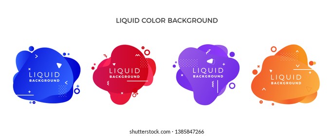 	
Liquid abstract modern background collection for poster banner flyer brochure in red blue purple and orange with bright color