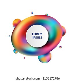 Liquid abstract multi-colored background. Plastic 3d shape.