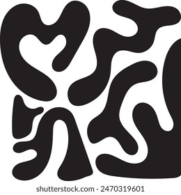 Liquid abstract organic blob shapes. Wavy elements bubbles and drops . EPS 10