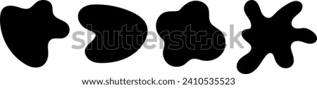 Liquid abstract organic shapes, random flat style fluid vector illustration set, isolated clip art design