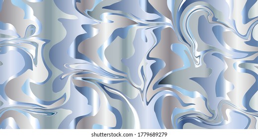 liquid abstract painting silver background. vector graphics