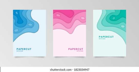 Liquid abstract papercut background collection