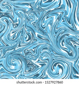 Liquid Abstract Pattern With Blue Color Art Form. Digital Background With Abstract Liquid Flow. - Illustration