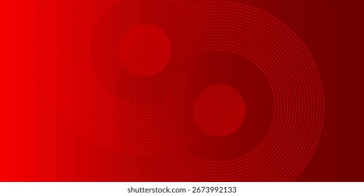 Liquid abstract red color background design with circles shapes featuring red lines. Modern with futuristic art