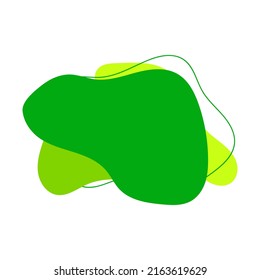 Liquid Abstract shape. Modern abstract organic shape. Green fluid or liquid paint. Geometric graphic element. Vector illustration