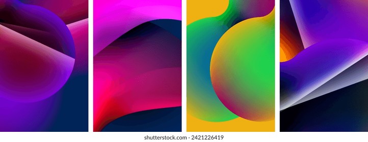Liquid abstract shapes with gradient colors. Abstract backgrounds for wallpaper, business card, cover, poster, banner, brochure, header, website