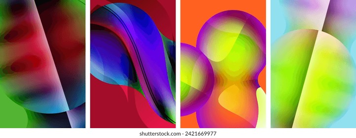 Liquid abstract shapes with gradient colors. Abstract backgrounds for wallpaper, business card, cover, poster, banner, brochure, header, website