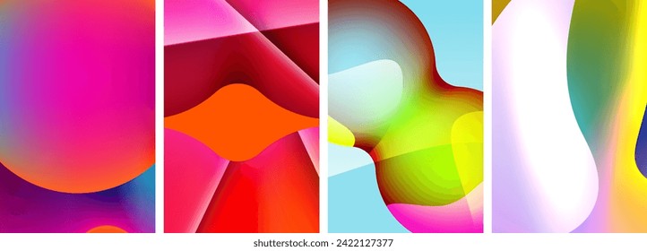 Liquid abstract shapes with gradient colors. Abstract backgrounds for wallpaper, business card, cover, poster, banner, brochure, header, website