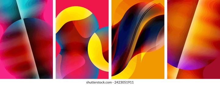 Liquid abstract shapes with gradient colors. Abstract backgrounds for wallpaper, business card, cover, poster, banner, brochure, header, website