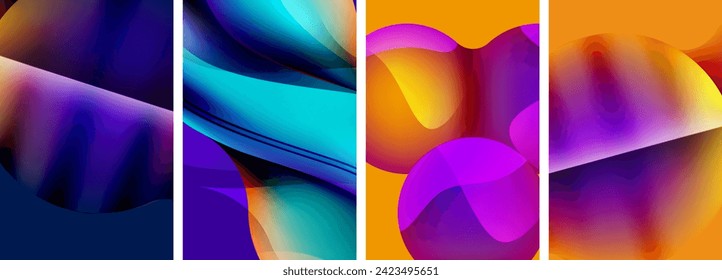 Liquid abstract shapes with gradient colors. Abstract backgrounds for wallpaper, business card, cover, poster, banner, brochure, header, website