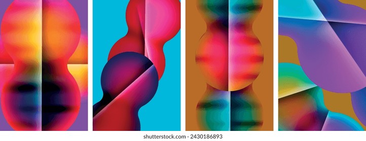 Liquid abstract shapes with gradient colors. Abstract backgrounds for wallpaper, business card, cover, poster, banner, brochure, header, website