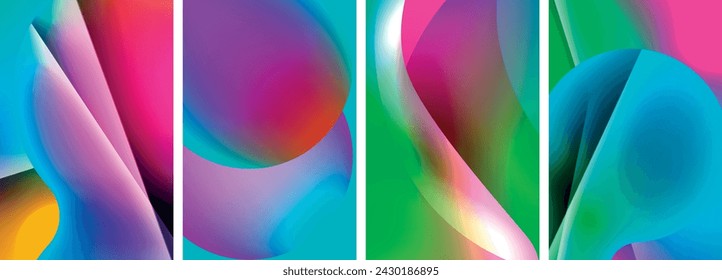 Liquid abstract shapes with gradient colors. Abstract backgrounds for wallpaper, business card, cover, poster, banner, brochure, header, website