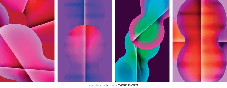 Liquid abstract shapes with gradient colors. Abstract backgrounds for wallpaper, business card, cover, poster, banner, brochure, header, website