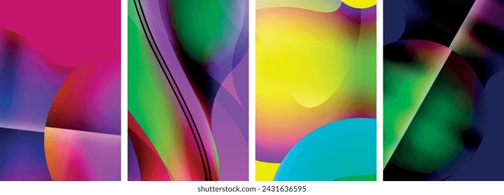 Liquid abstract shapes with gradient colors. Abstract backgrounds for wallpaper, business card, cover, poster, banner, brochure, header, website