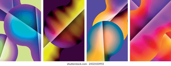 Flüssige abstrakte Formen mit Farbverlauf. Abstrakte Hintergründe für Tapete, Visitenkarte, Cover, Poster, Banner, Broschüre, Header, Website