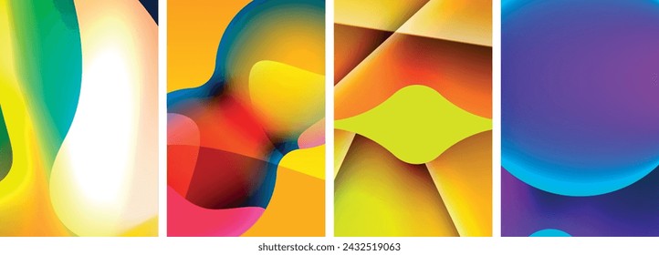 Formas abstractas líquidas con colores degradados. Fondos abstractos para papel pintado, tarjeta de visita, cubierta, cartel, banner, folleto, encabezado, sitio web