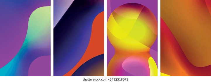 Formas abstractas líquidas con colores degradados. Fondos abstractos para papel pintado, tarjeta de visita, cubierta, cartel, banner, folleto, encabezado, sitio web