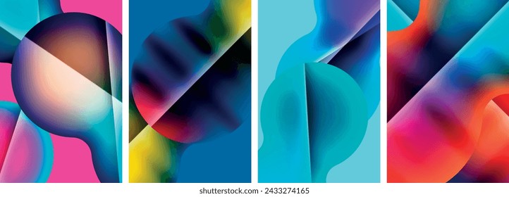 Flüssige abstrakte Formen mit Farbverlauf. Abstrakte Hintergründe für Tapete, Visitenkarte, Cover, Poster, Banner, Broschüre, Header, Website