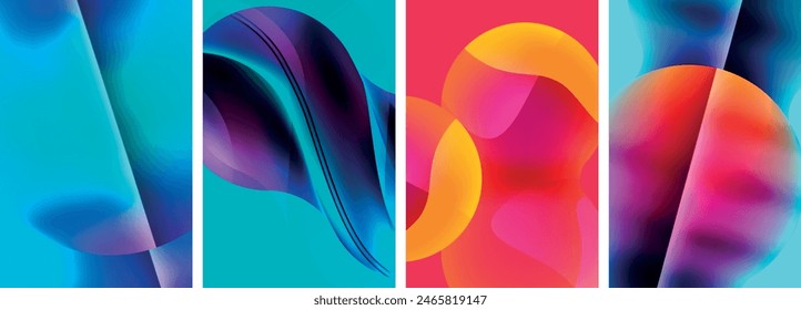 Liquid abstract shapes with gradient colors. Abstract backgrounds for wallpaper, business card, cover, poster, banner, brochure, header, website