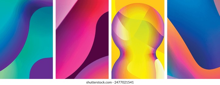 Liquid abstract shapes with gradient colors. Abstract backgrounds for wallpaper, business card, cover, poster, banner, brochure, header, website