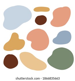 Abstrakte, flüssige Formen. Ästhetische moderne Kunst für Hintergründe und Muster. Nordische Innenausstattung für Poster und Druck, skandinavischer Stil. Vektorgrafik