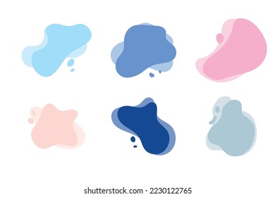 Liquid Abstract shapes set backgrounds for WEB and APP design. Isolated Flat Vector background illustration. Various colors modern template.Geometric graphic elements.Landing page design items.