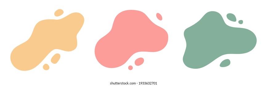 Liquid Abstract shapes set. Isolated Flat Vector background illustration. Various colors modern template. Minimal curvy design. Geometric graphic elements. Place for text.  - Shutterstock ID 1933632701