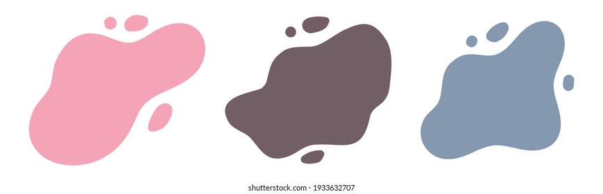 Liquid Abstract shapes set. Isolated Flat Vector background illustration. Various colors modern template. Minimal curvy design. Geometric graphic elements. Place for text.  - Shutterstock ID 1933632707
