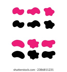Liquid Abstract shapes set. Isolated Flat Vector background illustration. Various colors modern template. Minimal curvy design. Geometric graphic elements. Place for text.