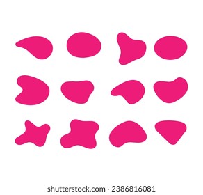 Liquid Abstract shapes set. Isolated Flat Vector background illustration. Various colors modern template. Minimal curvy design. Geometric graphic elements. Place for text.